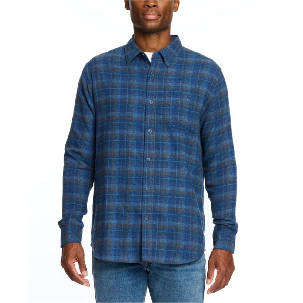 Weatherproof Mens Plaid Flannel Button Up Shirt, NWT